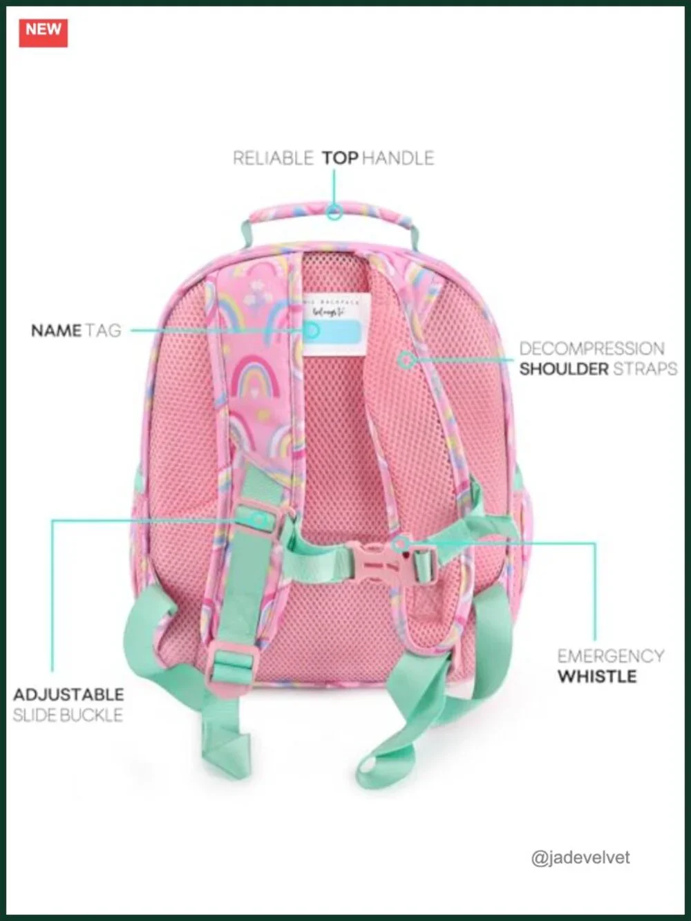 Lightweight Kids Backpack for Girls - Elementary School Bookbag with Whistle